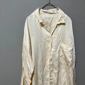 [하자품] 와코루 실크 100% 파자마 겉옷 (M~L) 베이지 룸웨어