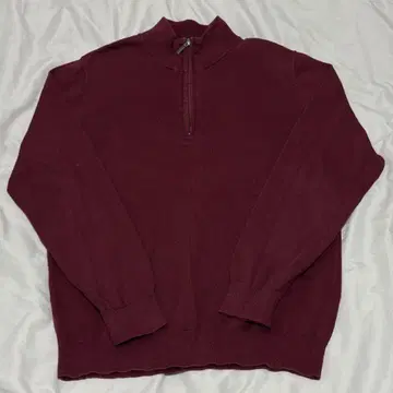 L.L.Bean 버건디 하프 지퍼 스웨터 캐시미어