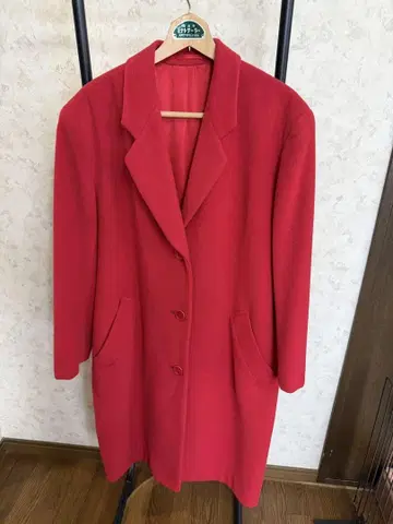 MELROSE 빨간색 버튼 롱 코트