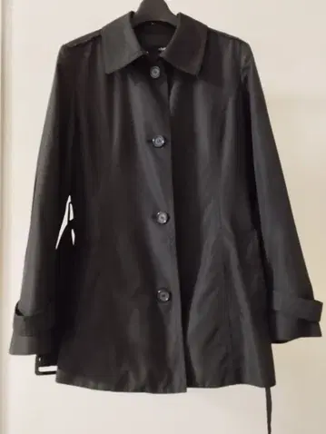 여성용 자켓 블랙 트렌치코트 벨트 포함 11호 L