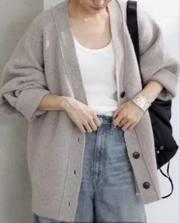 FRAMEWORK 프레임워크 FOX 부클레 접결 코쿤 가디건 그레이