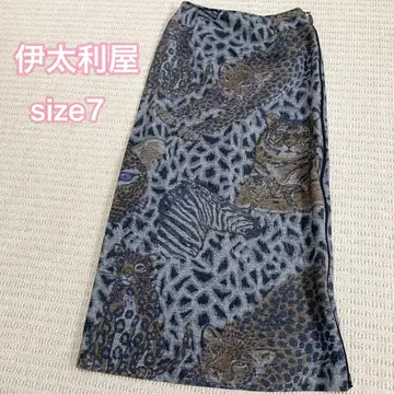 이타리야 타이트 롱 스커트 애니멀 무늬 호랑이 레오파드 사이즈 S