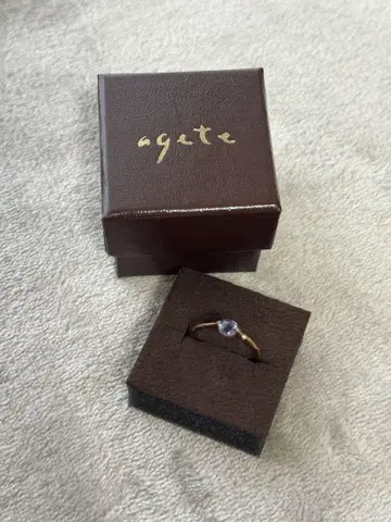 agate 팔레트 반지 K10 11호 아이올라이트 다이아몬드