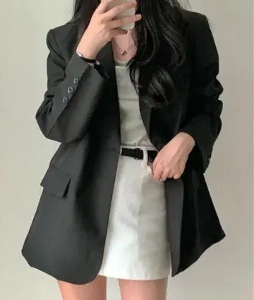 블랙 테일러드 자켓