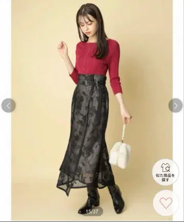 꽃무늬 플레어 롱 스커트