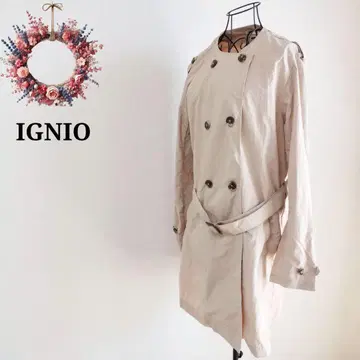 [빅 O] 이그니오 노카라 코트 트렌치 라이트 아우터 벨트 포함