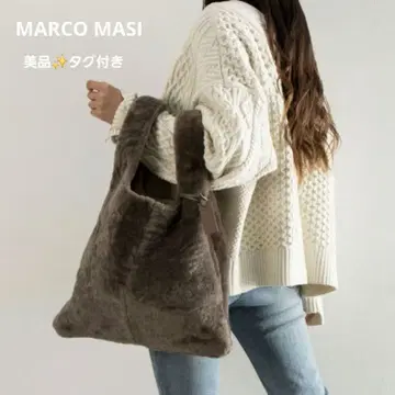 새상품급 택 포함 MARCO MASI 무스탕 브라운 퍼 토트백