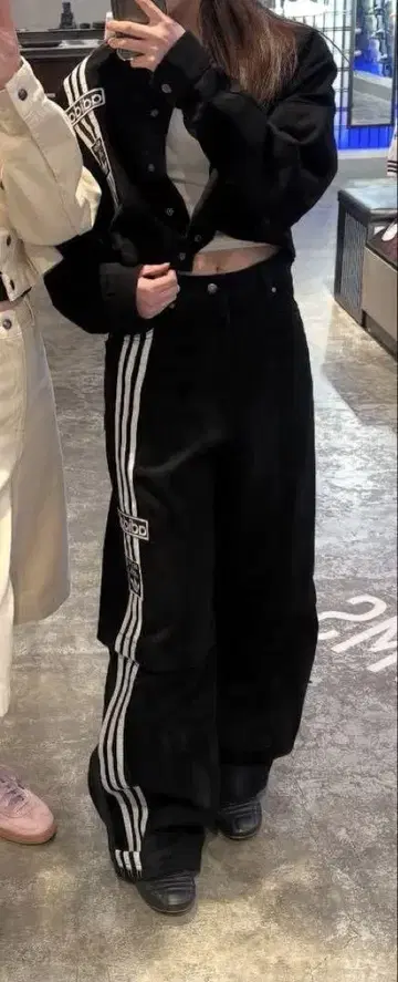 adidas 아디블레이크 2-IN-1 트랙 탑 트루 블랙 데님