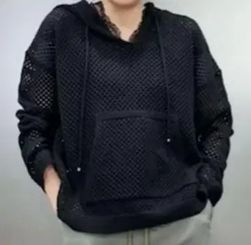 ayane 후드 맨투맨 M 블랙