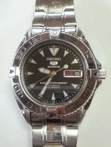 SEIKO 5 SPORTS 자동 와인딩 블랙 손목시계