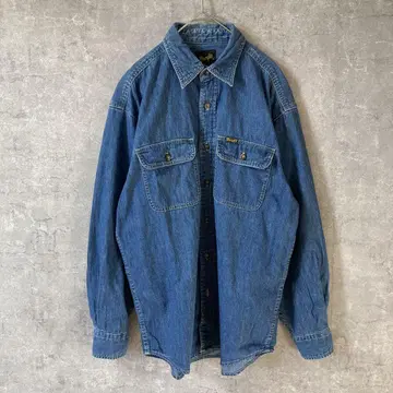 90s00s 랭글러 데님 셔츠 긴팔 빅 루즈 M5033 M 사이즈
