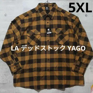 [ 00s 레어 LA 데드스탁 ] YAGO 치카노 플란넬 셔츠 브라운