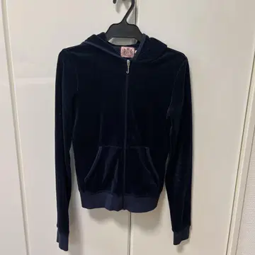 JUICY COUTURE 네이비 벨로아 후드티