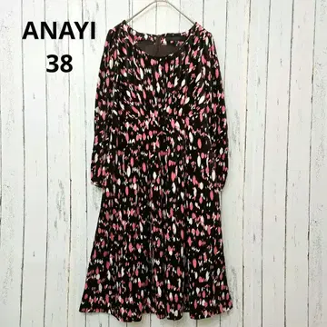 ANAYI 아나이 벚꽃 꽃잎 올 패턴 패턴 무늬 원피스 긴팔 38