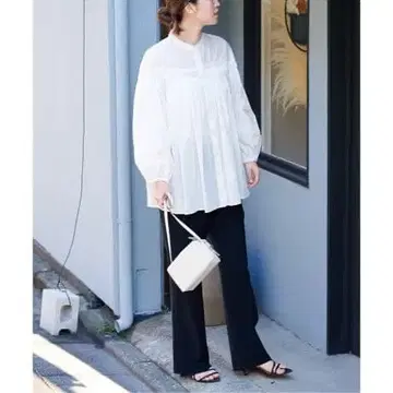 Journal Standard 론 핀턱 블라우스 화이트
