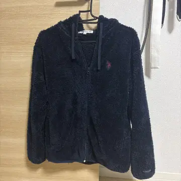 u.s.polo 후드 부착 네이비 보아 후드티