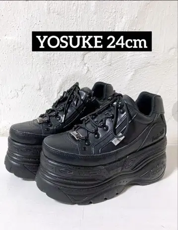 YOSUKE 통굽 스니커즈 블랙 플랫폼 스니커즈 24cm