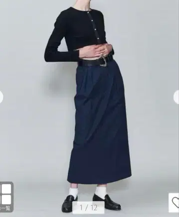 6 (ROKU) 턱 스커트 네이비