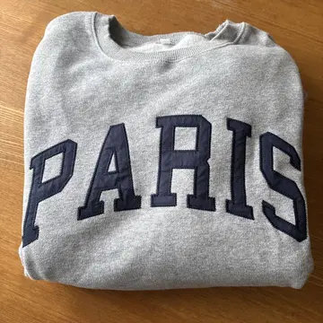 PARIS 로고 그레이 포켓 부착 맨투맨