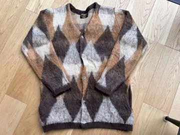 UNIVERD72 다이아몬드 패턴 모헤어 터치 가디건 size L