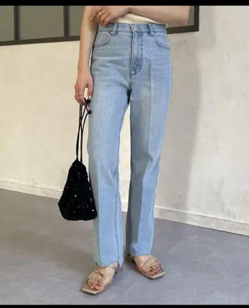 제본 밑단 단차 슬릿 센터 프레스 데님