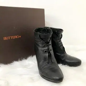 BUTTERO 부테로 숏부츠 38 가죽 블랙