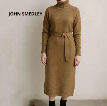 존스메들리 메리노울 터틀넥 롱 원피스 벨트 영국제