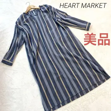 새상품급 HEART MARKET 스트라이프 스키퍼 셔츠 원피스 면