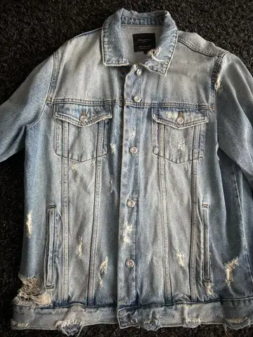 ZARA 데미지 가공 데님 자켓 S/M
