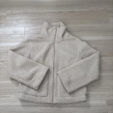 H&M 플리스 자켓 크림색 풀 집업