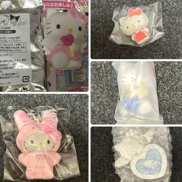 산리오 헬로키티 굿즈 5개 묶음 판매 (캡슐 토이, 치비토모 등)