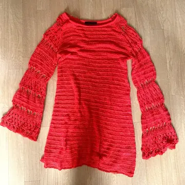 ZARA 미디엄 기장 니트 원피스 L 빨간색