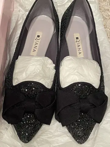 DIANA 블랙 플랫슈즈 22.5cm