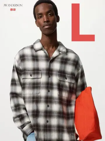 유니클로 JW ANDERSON 브러쉬드 코튼 오버 사이즈 셔츠 L