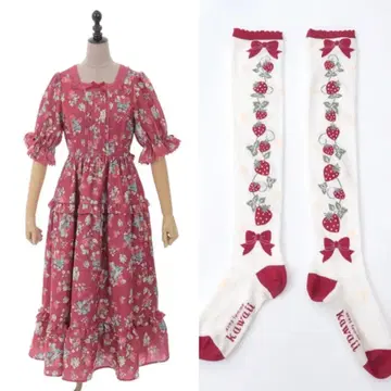 axes femme kawaii 클래식 베리 원피스 + 오버니