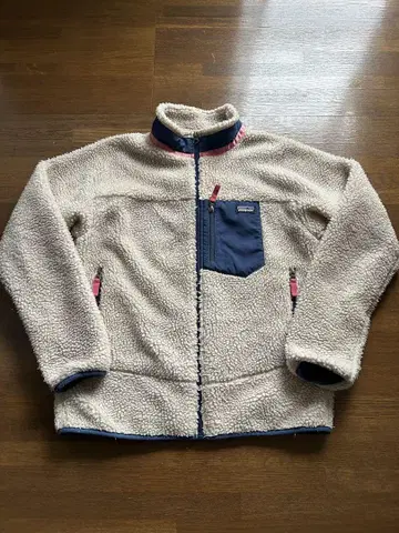 patagonia 플리스 자켓 XXL 베이지/네이비