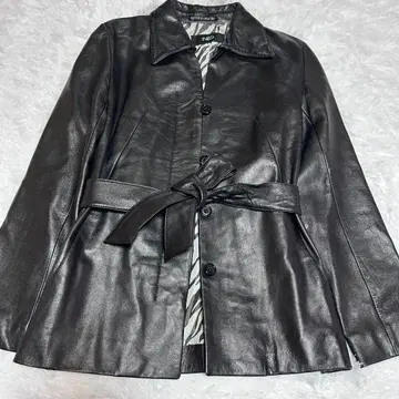 INED 블랙 가죽 자켓 벨트 포함
