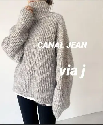 [ CANAL JEAN ] via j (비아제이) 믹스 아제 하이넥 니트