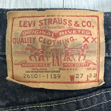 Levi's 80s 선염 블랙 데님 26501-1159 501 미국제