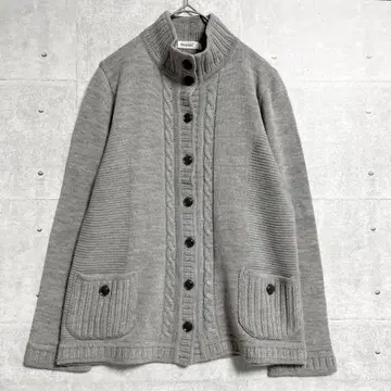 [ Blayais ] 하이넥 가디건 (40) 울 혼방 일본제 그레이