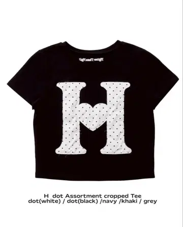 H dot Assortment cropped Tee 블랙