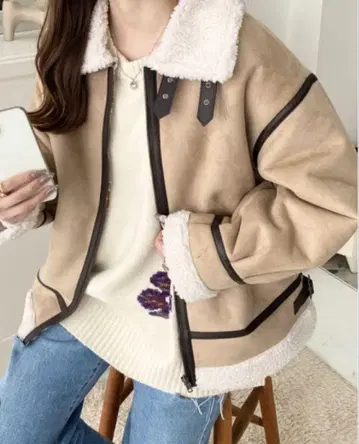 보아 무스탕 자켓 코트 M