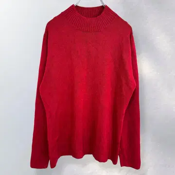 모크넥 니트 스웨터 무지 심플 캐주얼 돌려입기 L [ i303