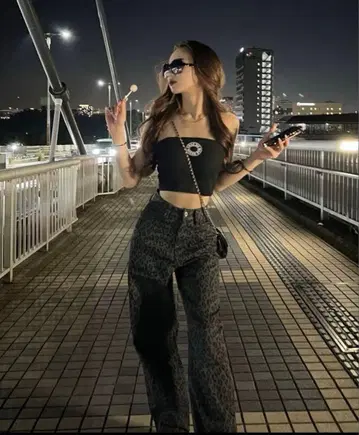 아베일 SUREVE x SHOKO 레오파드 무늬 레오파드 데님 SP 58