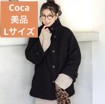 [ 새상품급 ] 인기 Coca 푸들 보아 스탠드 카라 코트 L 사이즈