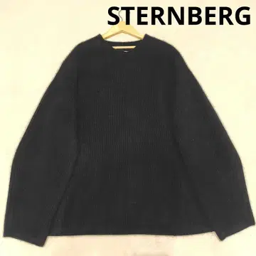 STERNBERG 라쿤 크루넥 니트 리브 니트 샤기 니트 M 블랙
