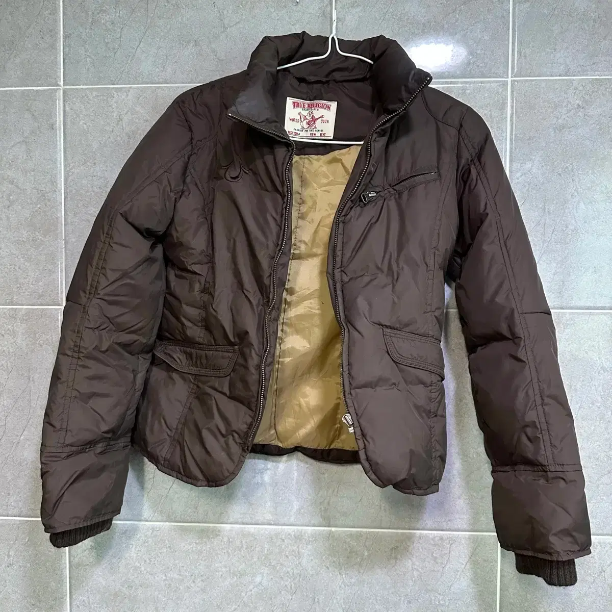 True Religion brown women's padded jumper