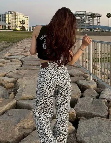 아베일 SUREVE x SHOKO 레오파드 무늬 레오파드 데님 58