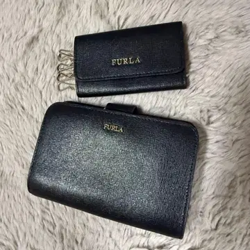 [ FURLA 블랙 접이식 지갑 + 키케이스 세트 ] 새상품급 중고
