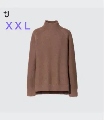 [ 새상품 택 포함 ] 프리미엄 라무 케이블 하이넥 스웨터 XXL 브라운